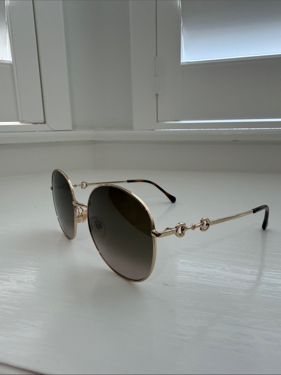 Gucci Accessories - Gucci Gold Metal Sunglasses with Gradient Lenses